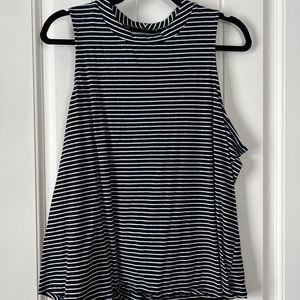 Old Navy XL Black and White Striped Tank Top